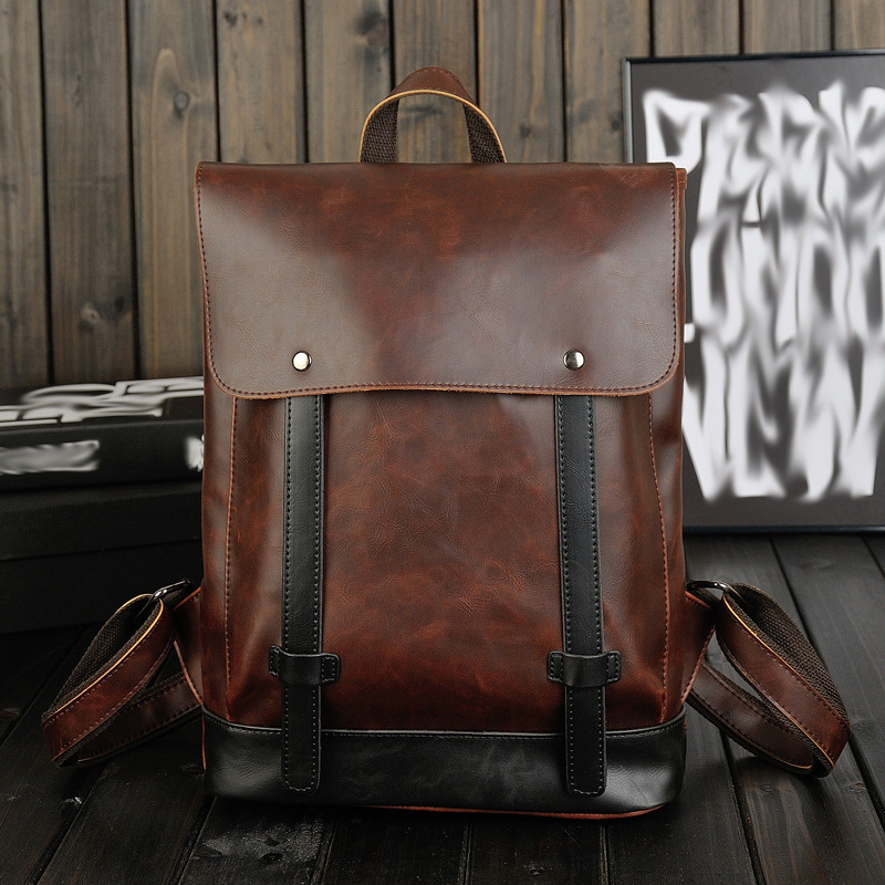Leather Work Rucksack Mens - Erkekler için Vintage Deri Sırt Çantası,