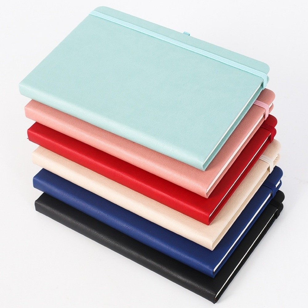 Leather Work Diary Covers - Elastik Bantlı, Küçük Boy, A6 Boyutunda,